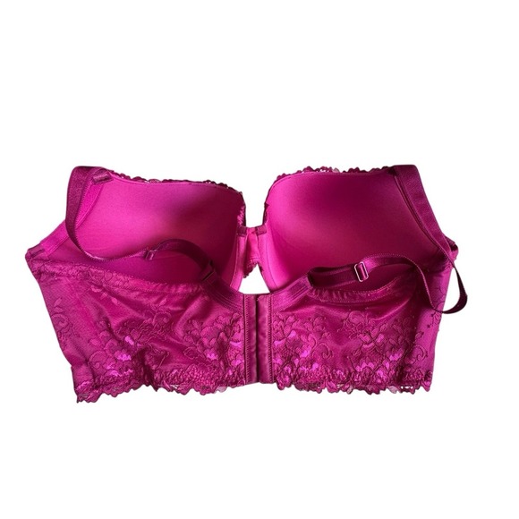 TORRID Curves Deep Pink Lace Bra Size 42 F Deadstock Padded - Picture 7 of 12